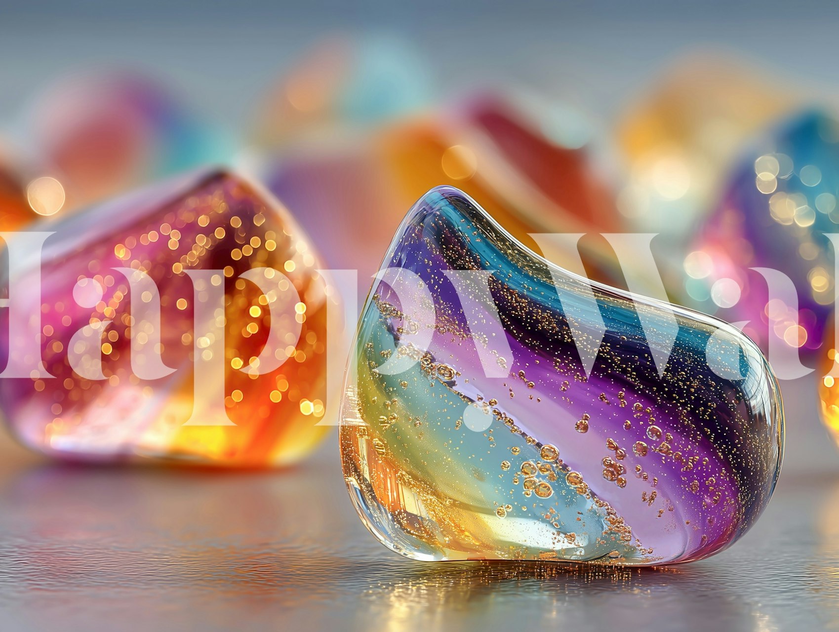 Papel tapiz Colorful Glass Fantasy en una habitación