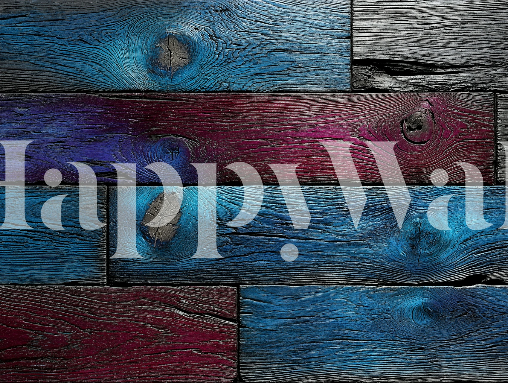 Rustic Colorful Wood tapetdesign