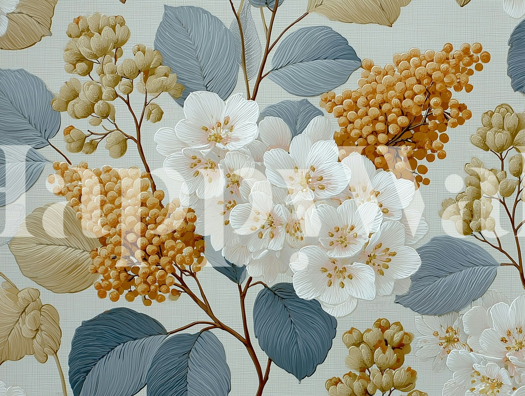 Papel pintado Elegant Botanical Charm en una habitación