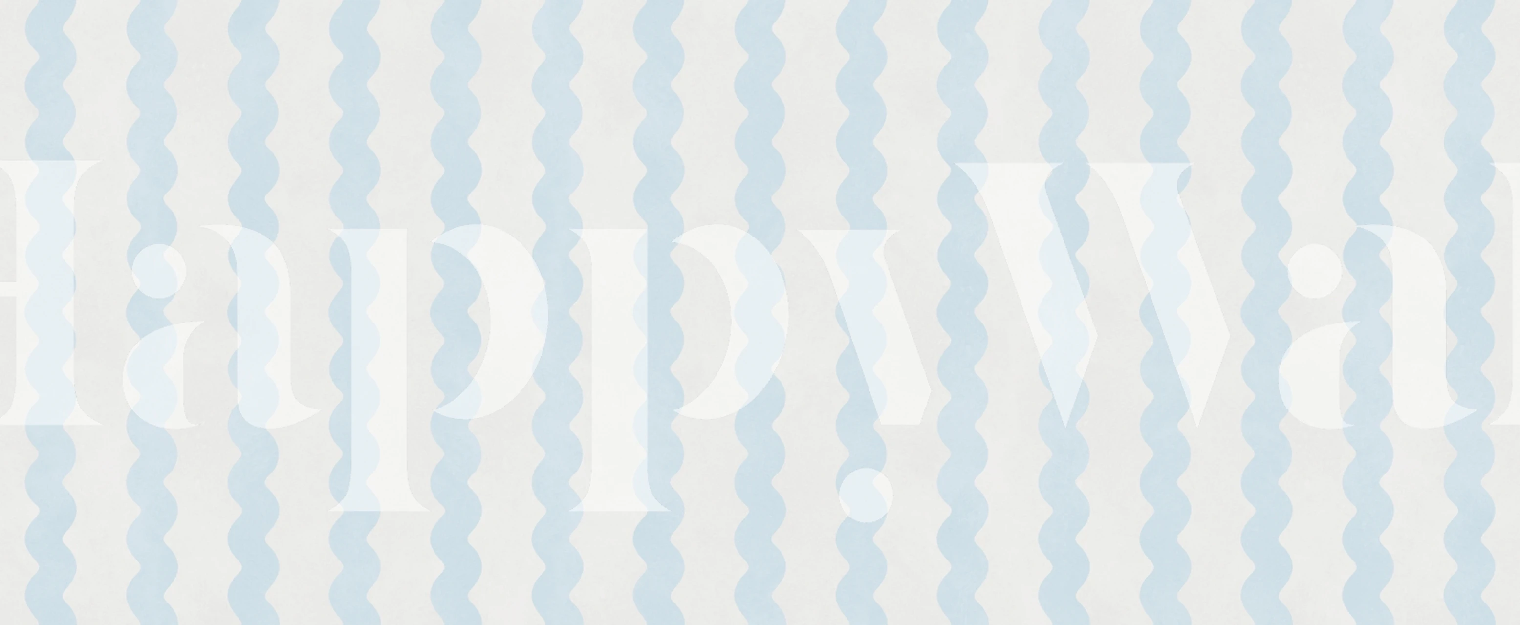 Blue Wavy Stripes wallpaper in a room setting