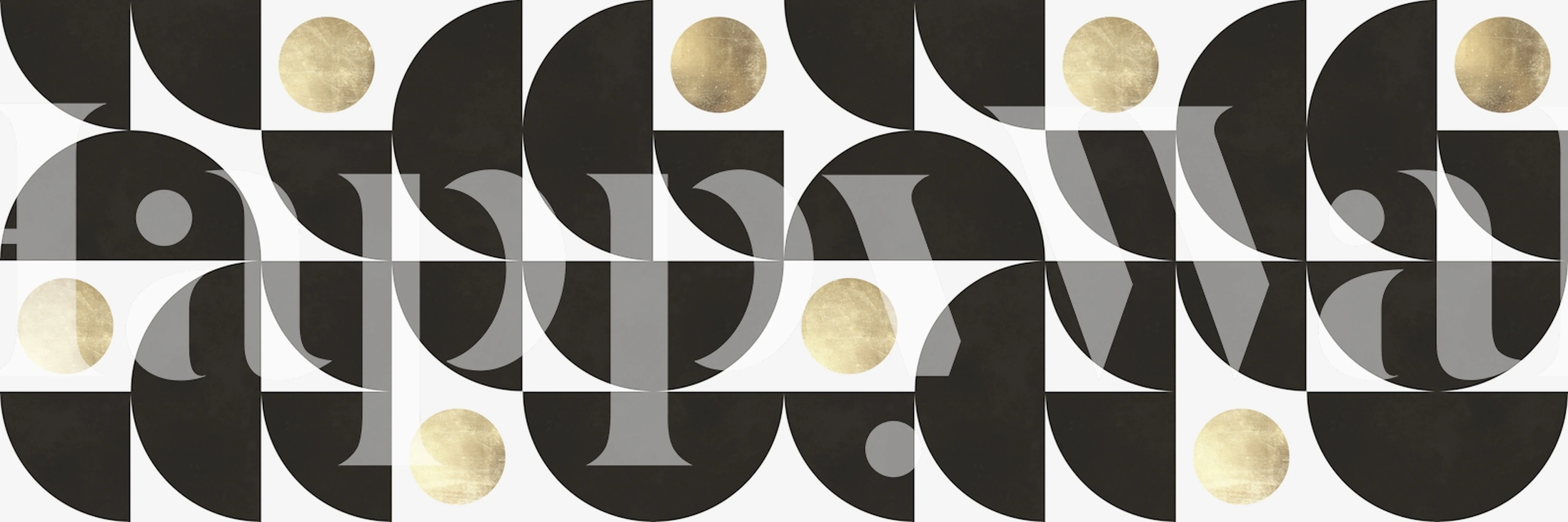 Chic Circles and Arcs carta da parati in una stanza