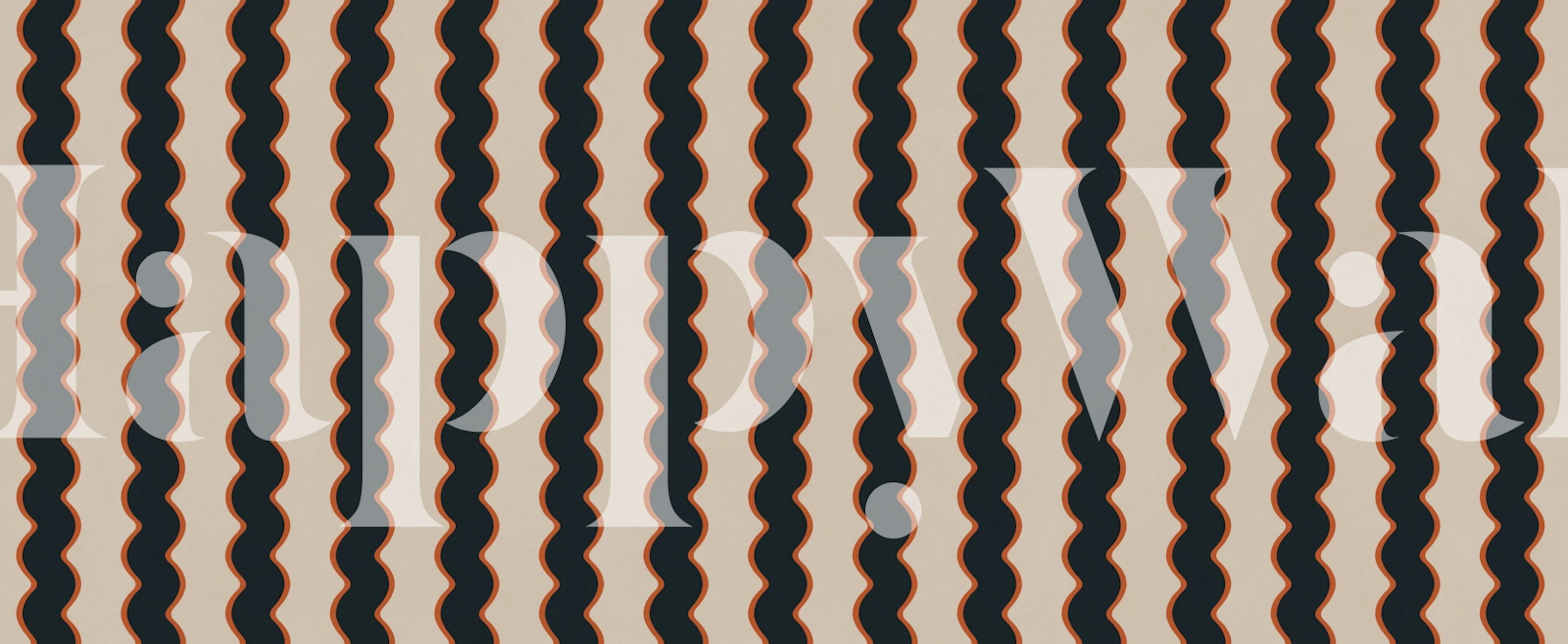 Papel pintado Retro Wave Stripe en una habitación