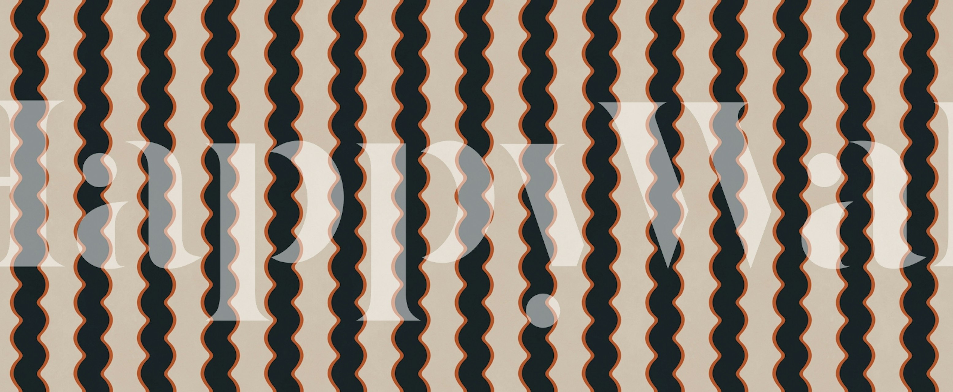 Ταπετσαρία Retro Wave Stripe σε ένα δωμάτιο