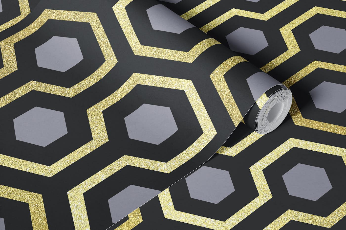 Golden Honeycomb Charm wallpaper roll