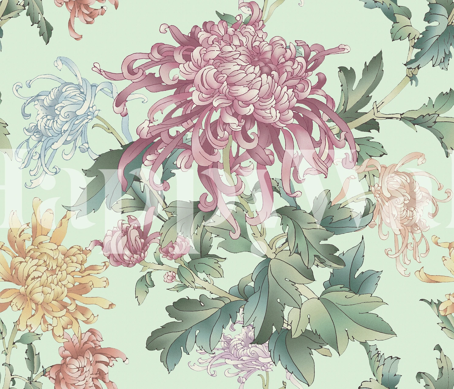 Botanical Charm Delight wallpaper design