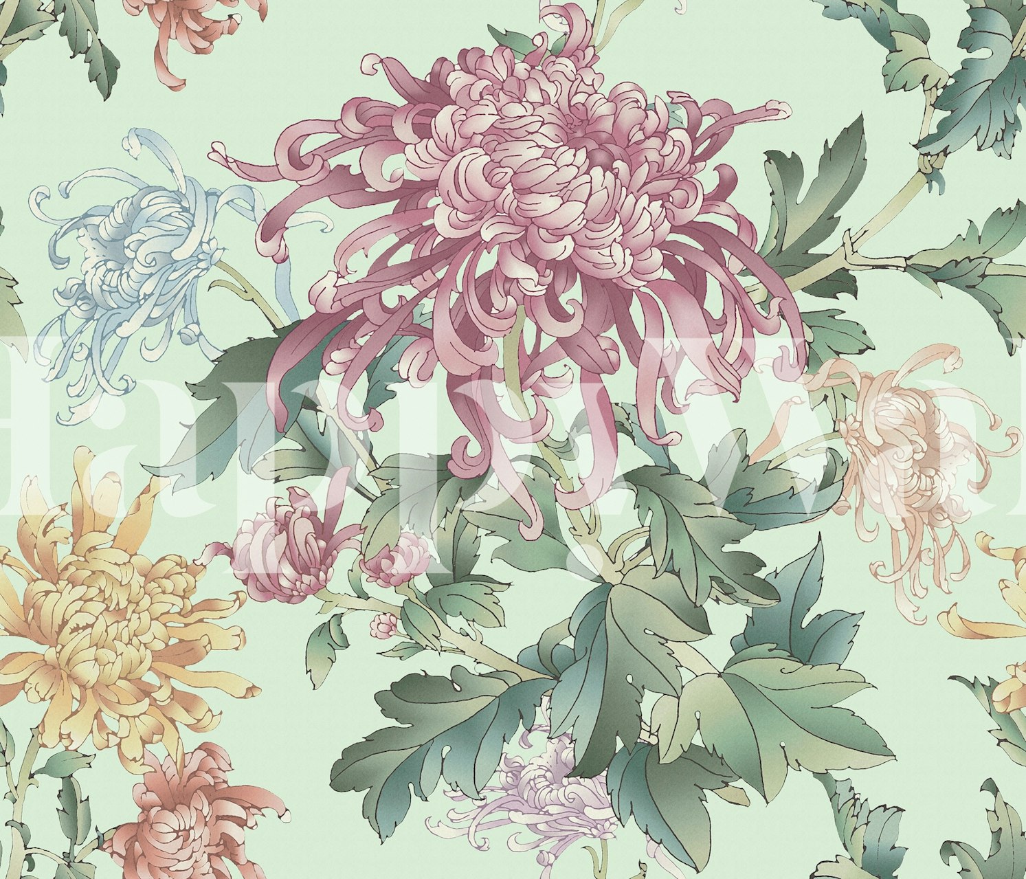 Botanical Charm Delight wallpaper design