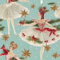 Vintage Nutcracker Ballerina Charm Teal tapetit