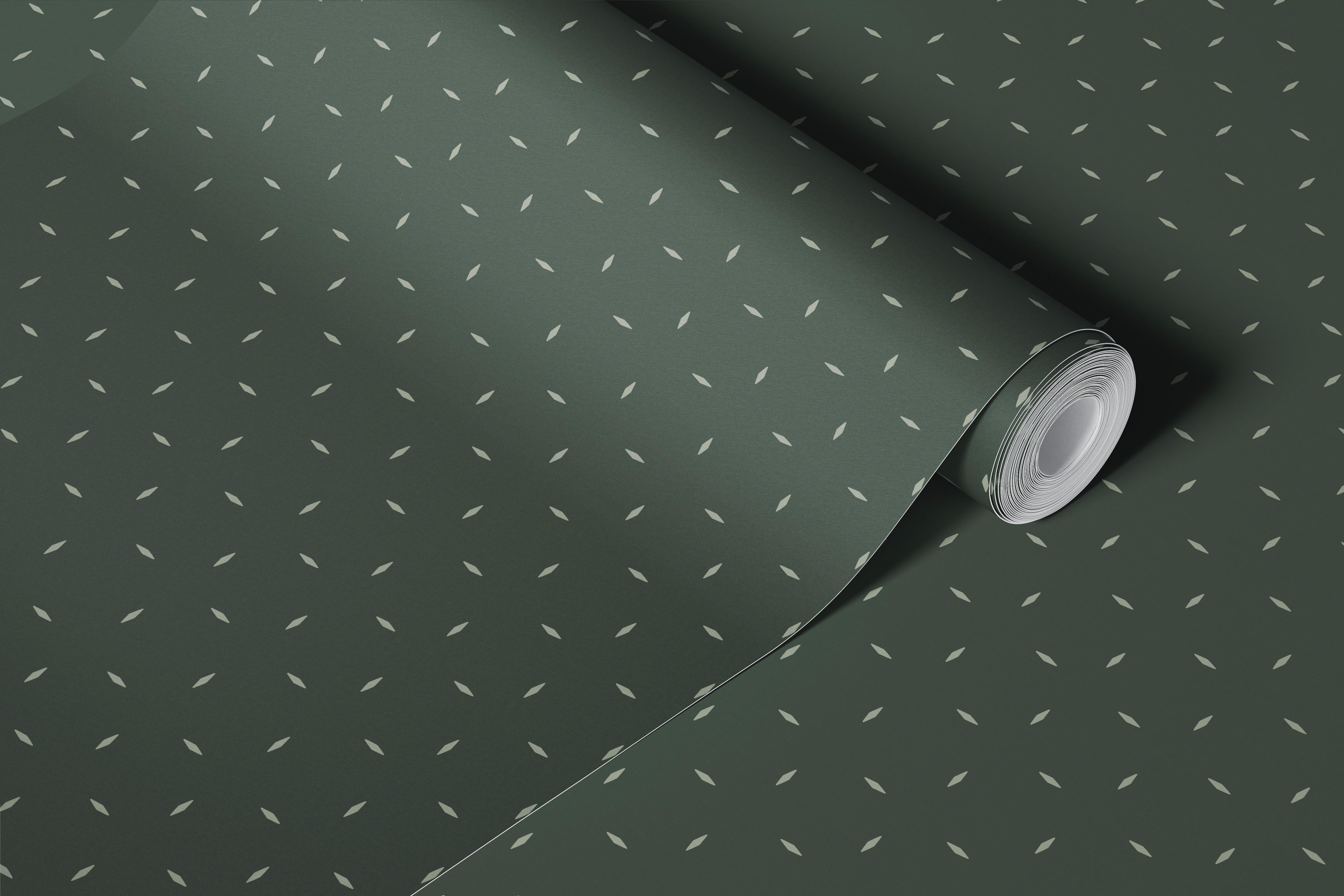 Geometric Green Charm wallpaper in a room