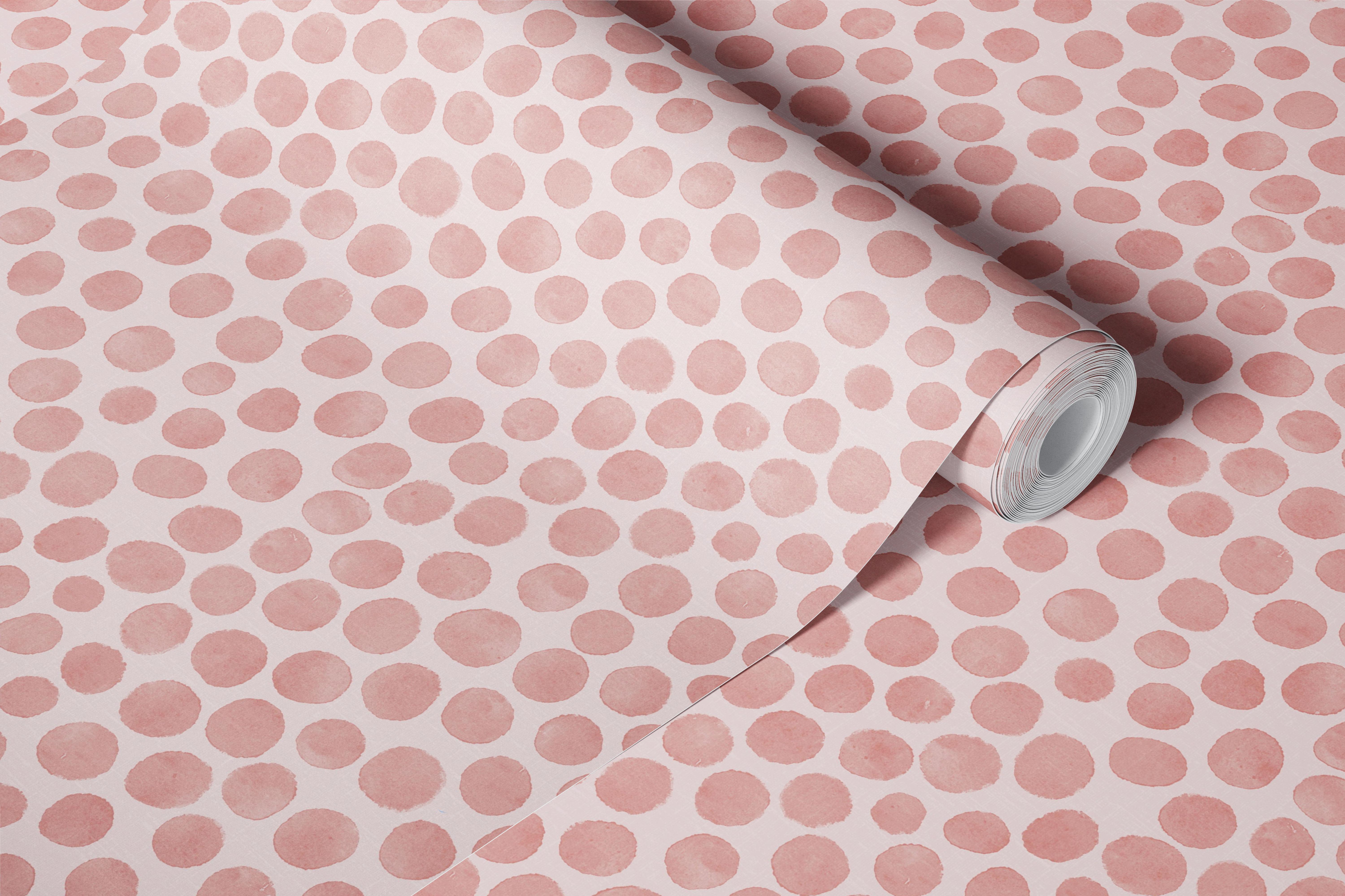 Soft Rose Bubbles wallpaper in a room