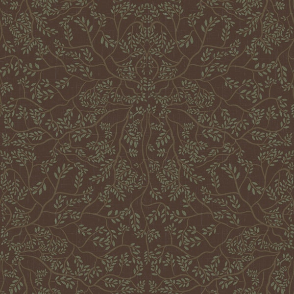 Earthy Tree Branch on Dark Brown