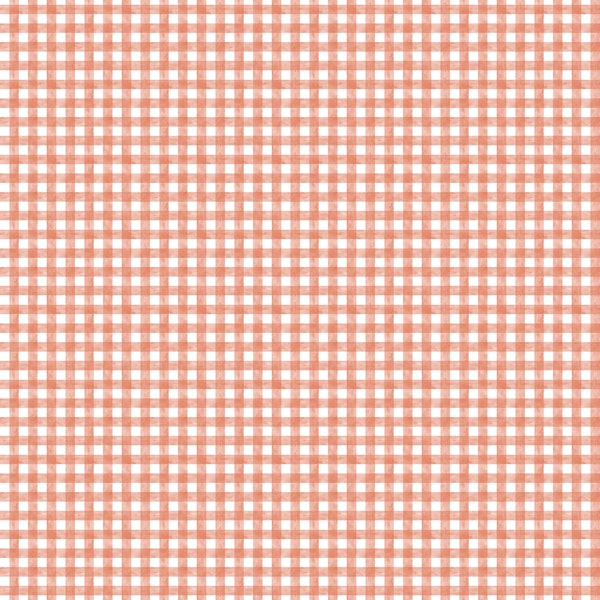 Coral Pink Watercolor Gingham
