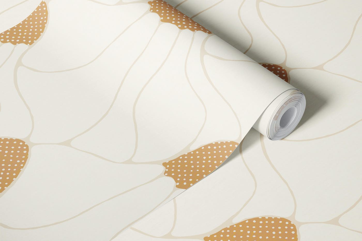 Oversized abstract daisy shapes wallpaper roll