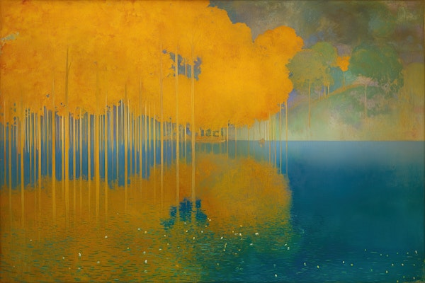 Autumn Trees Reflected in Water