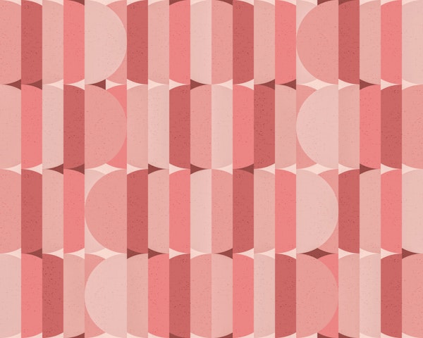 Large Soft Cute Pink Retro Geometric Shapes