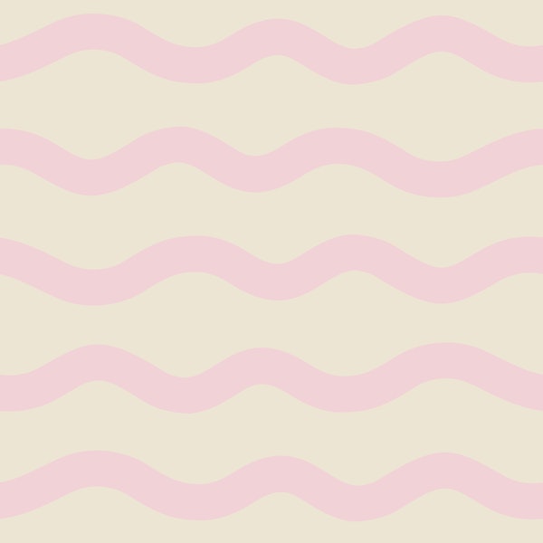 Waves - cotton candy pink on cream - large
