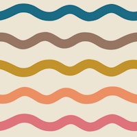 Waves - rainbow pastels - small scale tapete