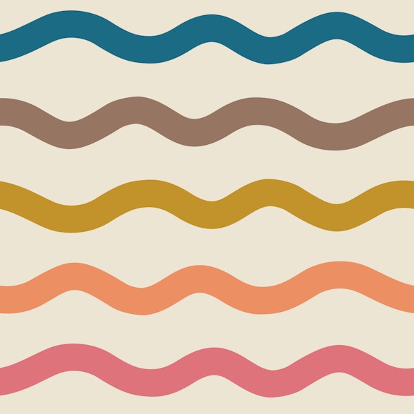 Waves - rainbow pastels - small scale