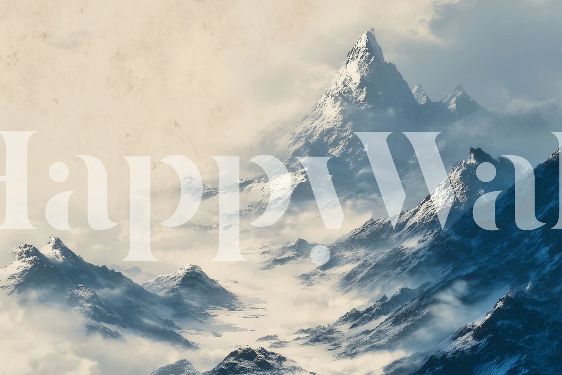 Papel de parede Serene Snowy Summit exibido em um cômodo