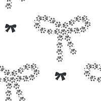 Paw prints bow ties black wallpaper