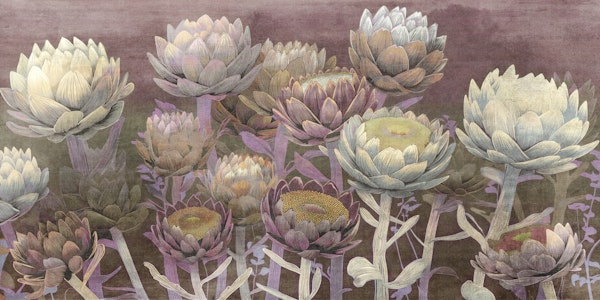 Ethereal Garden Sunset Flowers