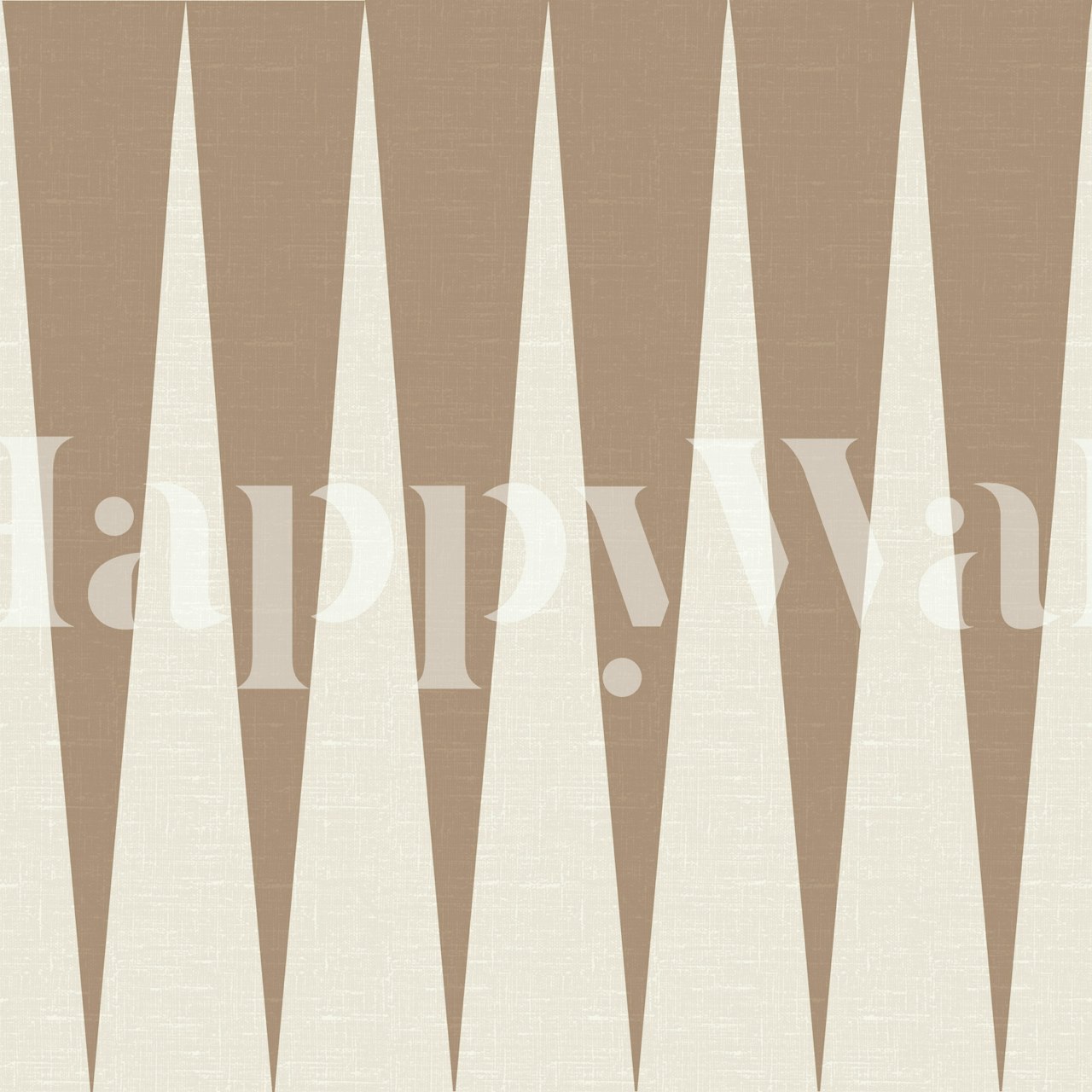 Minimalist peaks pattern in tan brown on cream wallpaper