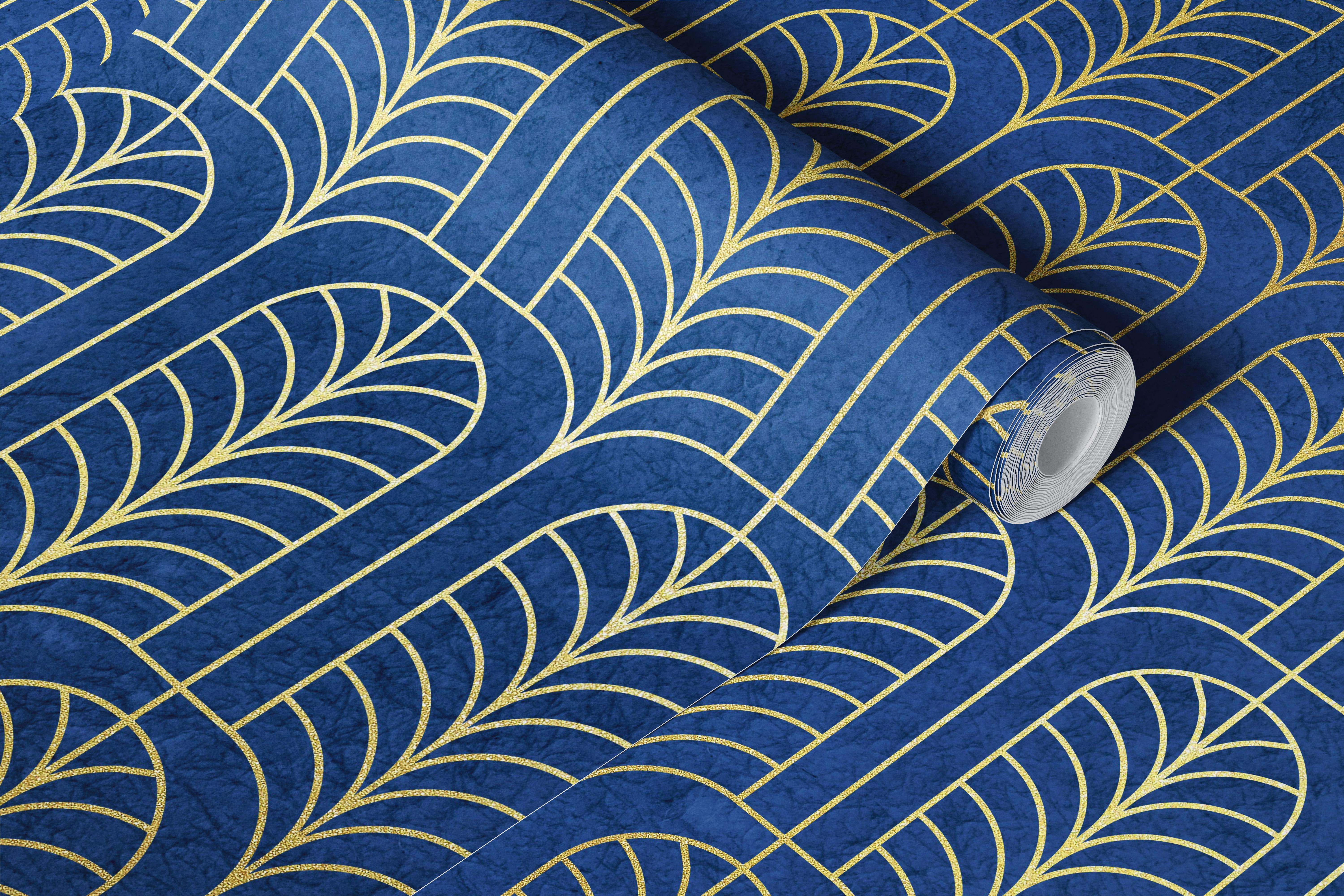 Art Deco Blue Elegance wallpaper in a room