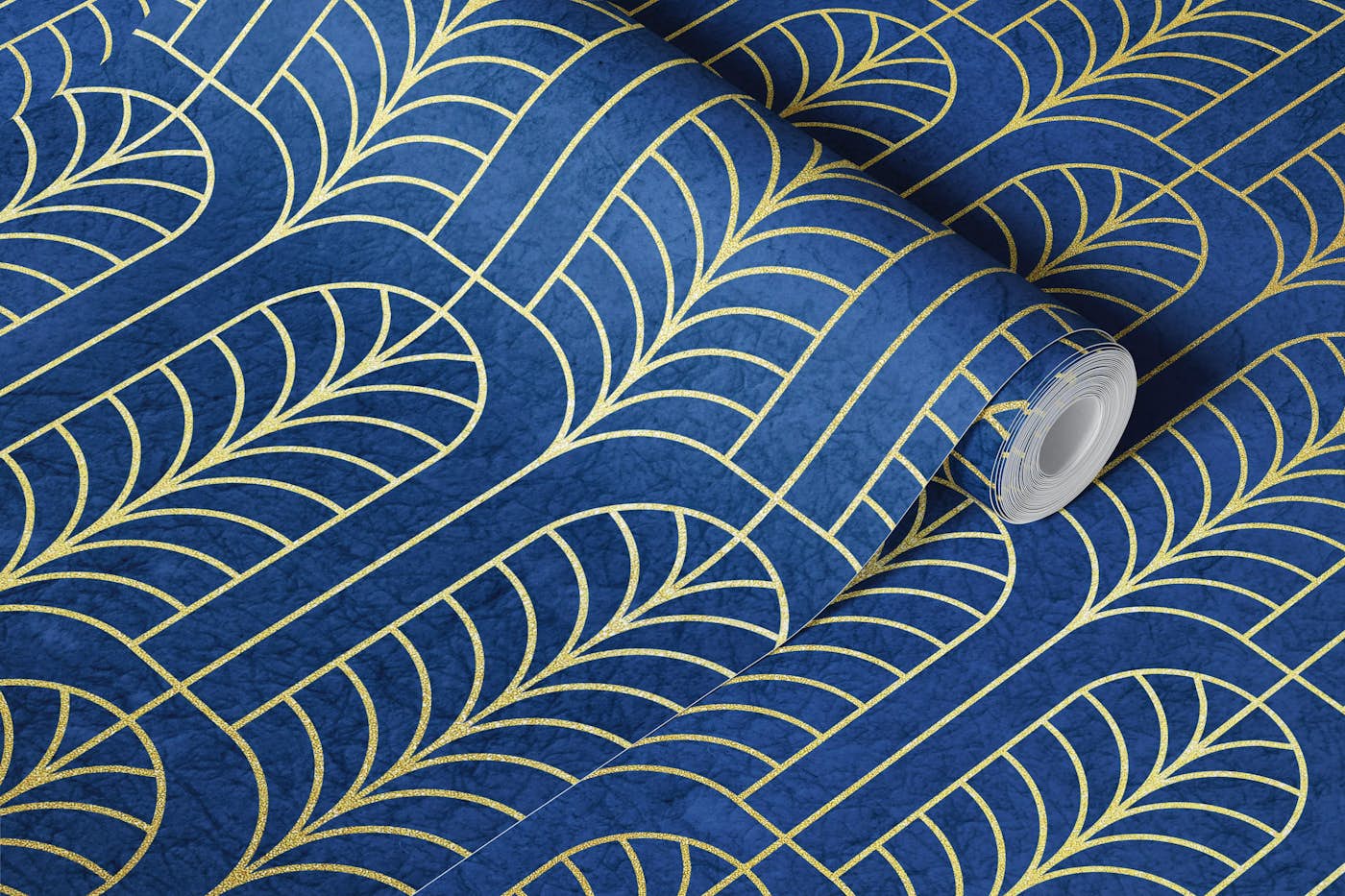 Art Deco Blue Elegance wallpaper roll