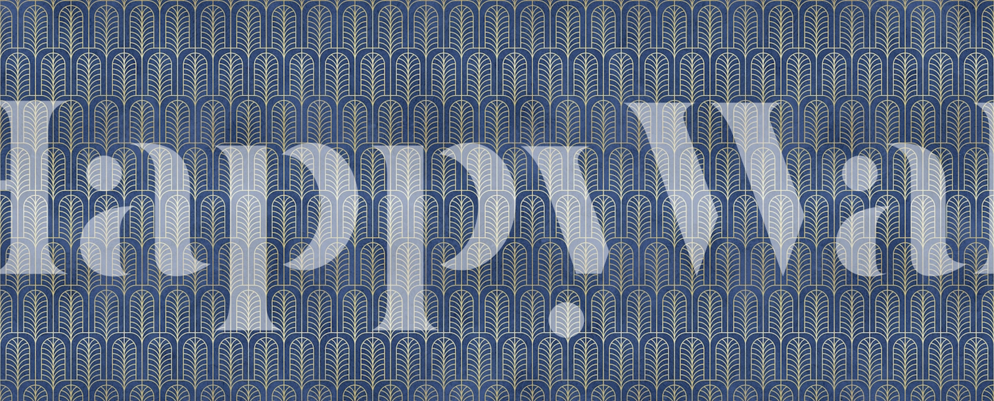 Art Deco Blue Elegance wallpaper in a room