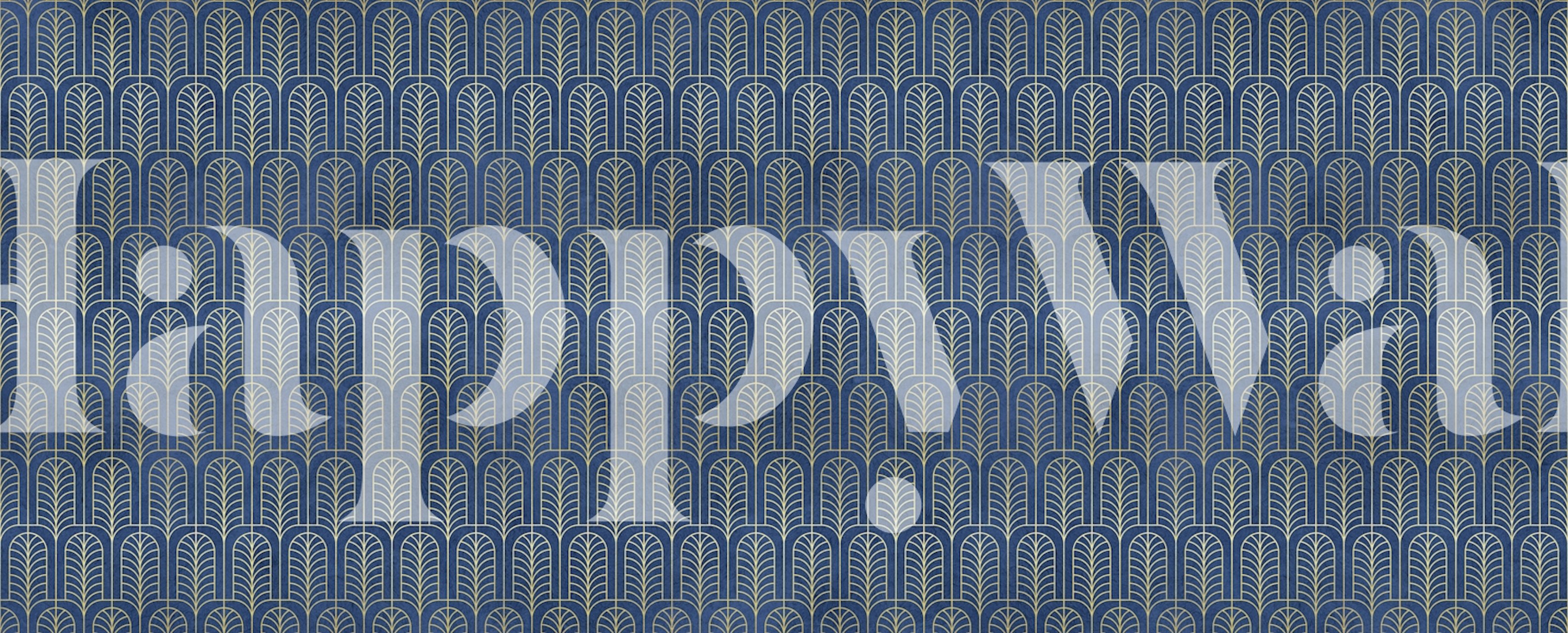 papier peint Art Deco Blue Elegance dans une pièce