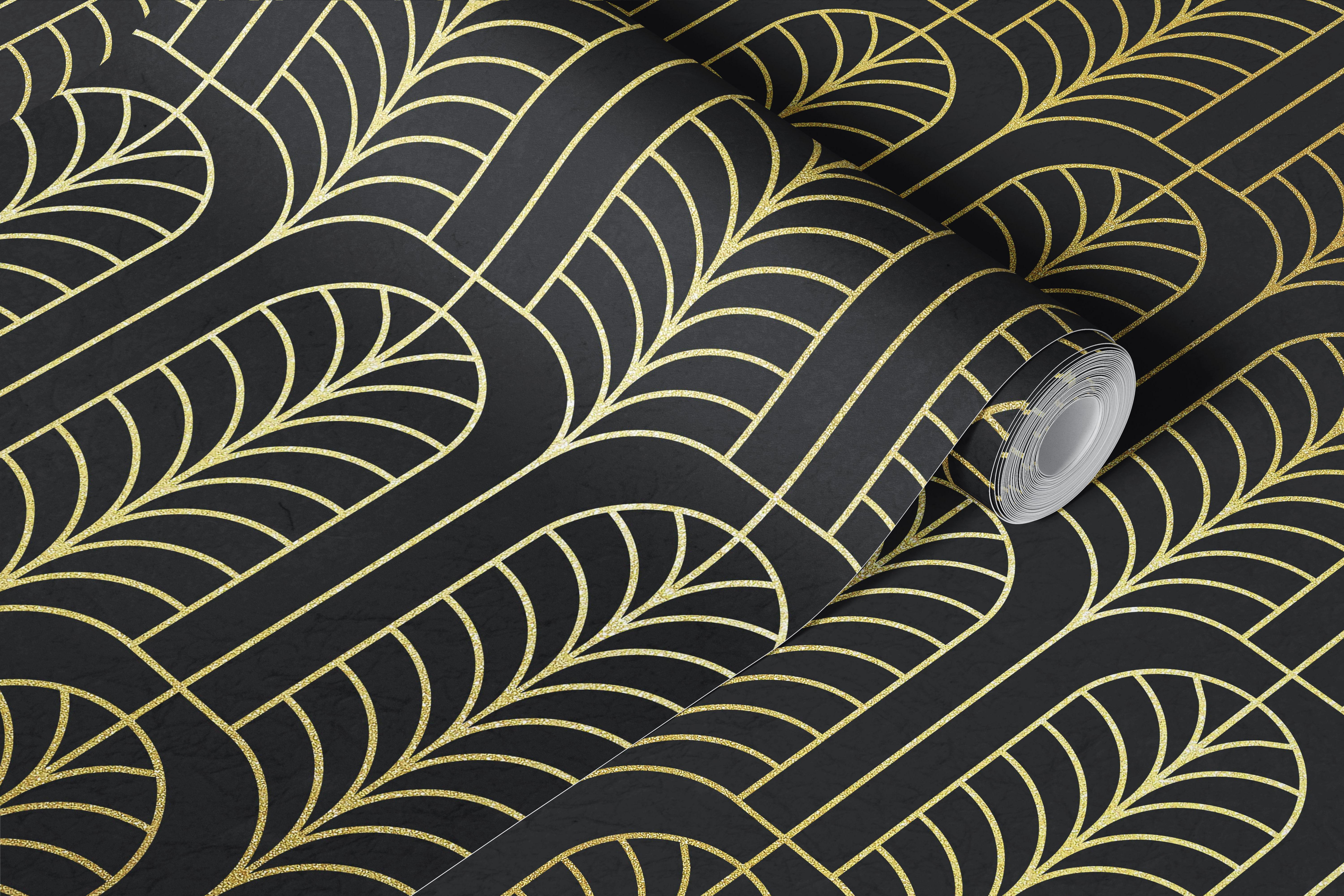 Vintage Deco Vibes behangontwerp in een kamer