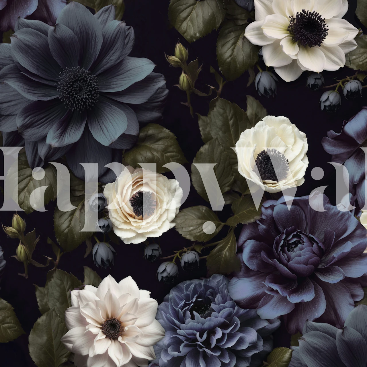 Papier peint Dark Floral Elegance dans un décor de pièce