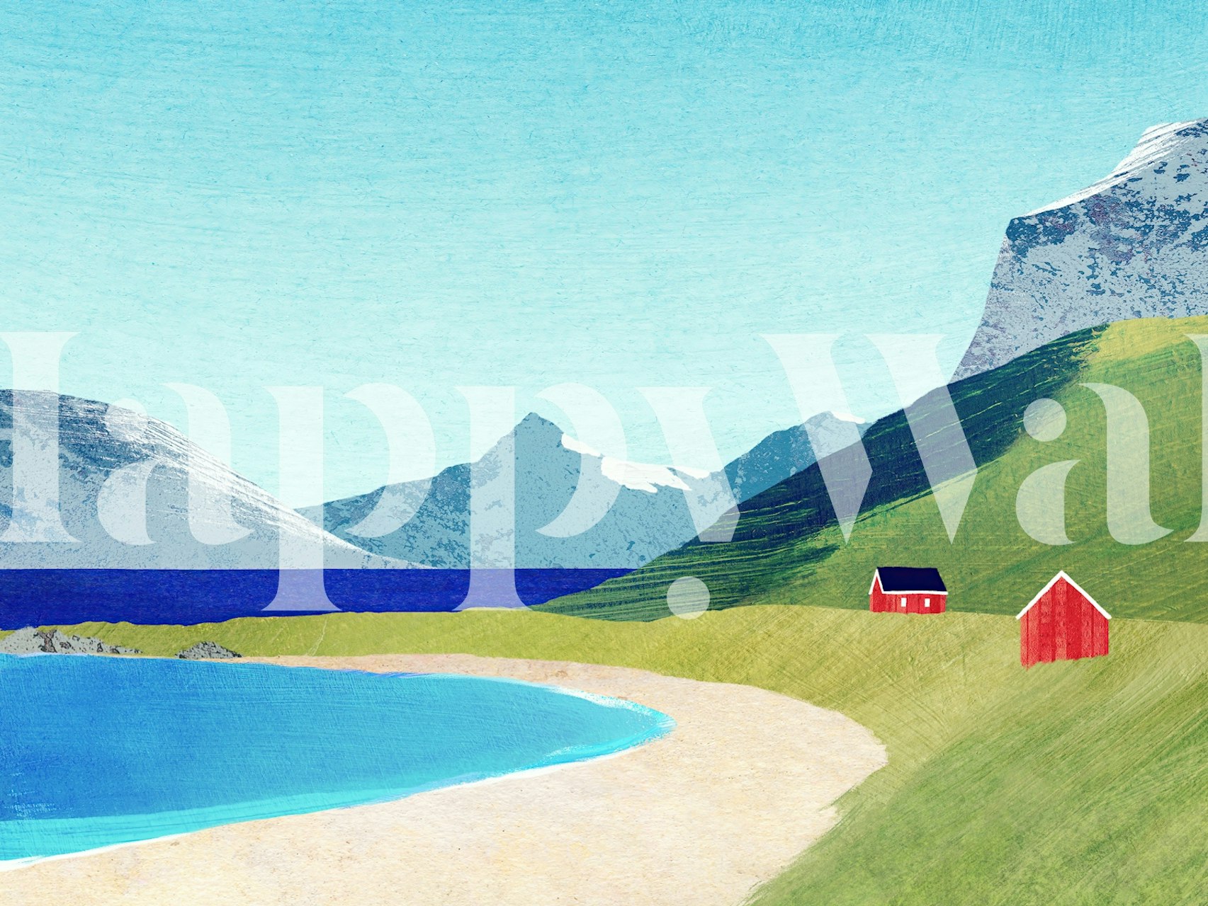 Tranquil Nordic Landscape tapet i et rom