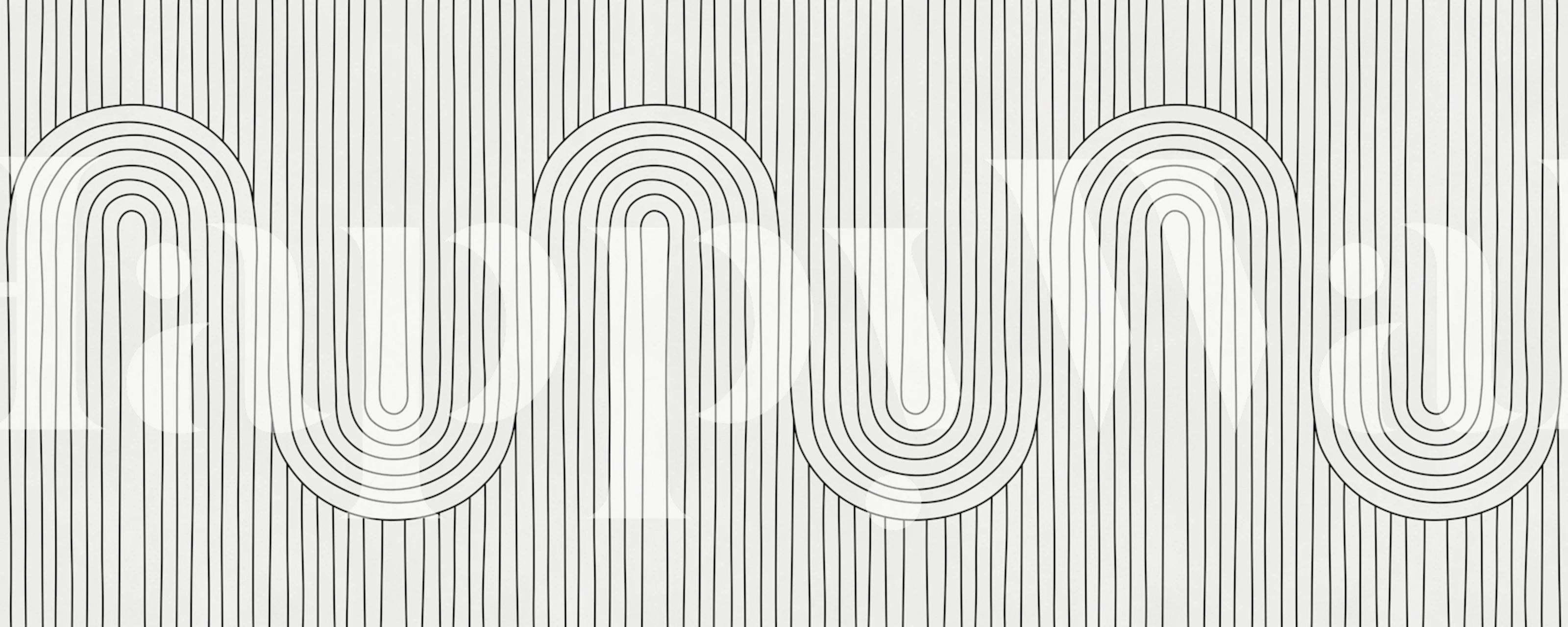 Monochrome line waves wallpaper in a room