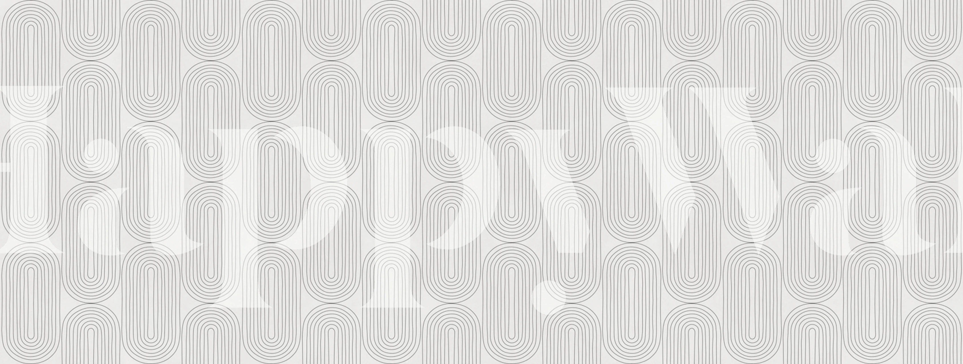 Carta da parati Retro Geometric Gray Flow in una stanza