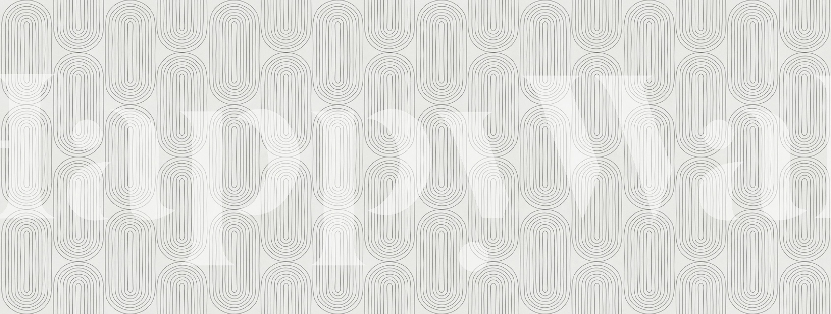 Ταπετσαρία Retro Geometric Gray Flow σε ένα δωμάτιο