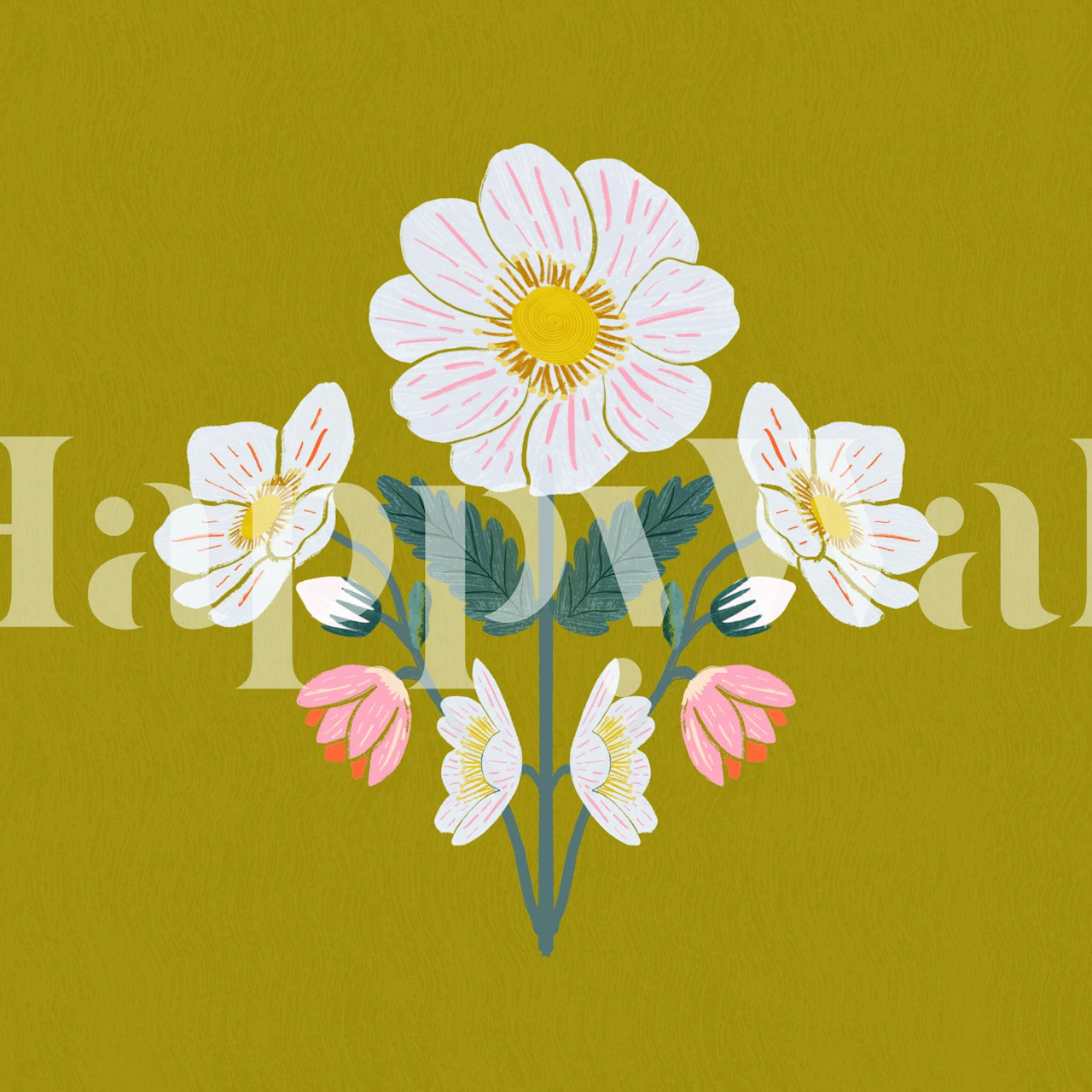 Vibrant Floral Harmony Bliss tapet i et rum-miljø