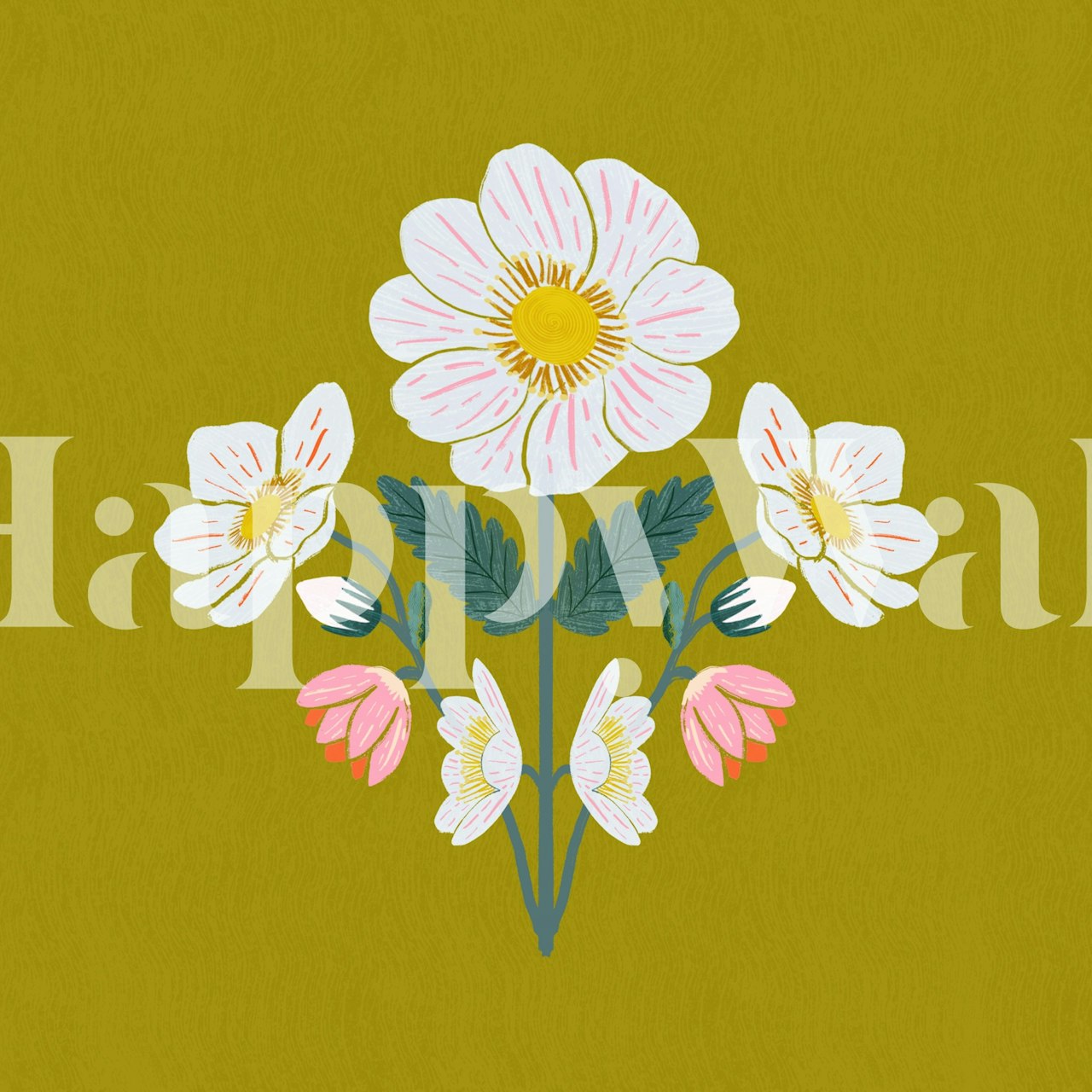 Wibrująca tapeta Floral Harmony Bliss w aranżacji pokoju