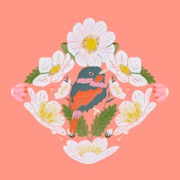 Charming Bird Blossom tapete
