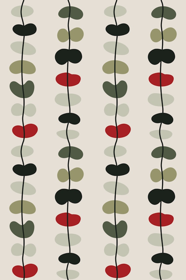 Abstract Stone Shapes Stripes Red Green