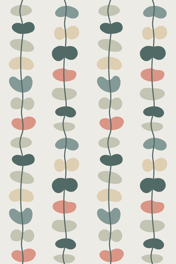 Abstract Stone Shapes Stripes Soft Pink Green