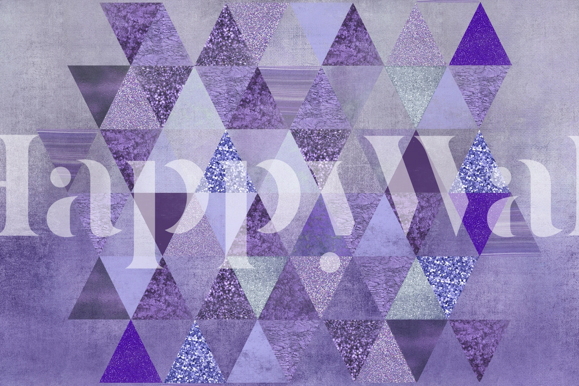 Purple shiny glitter triangles wallpaper design