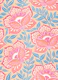 Peach Pink and Blue Pastel Chalk Floral Large