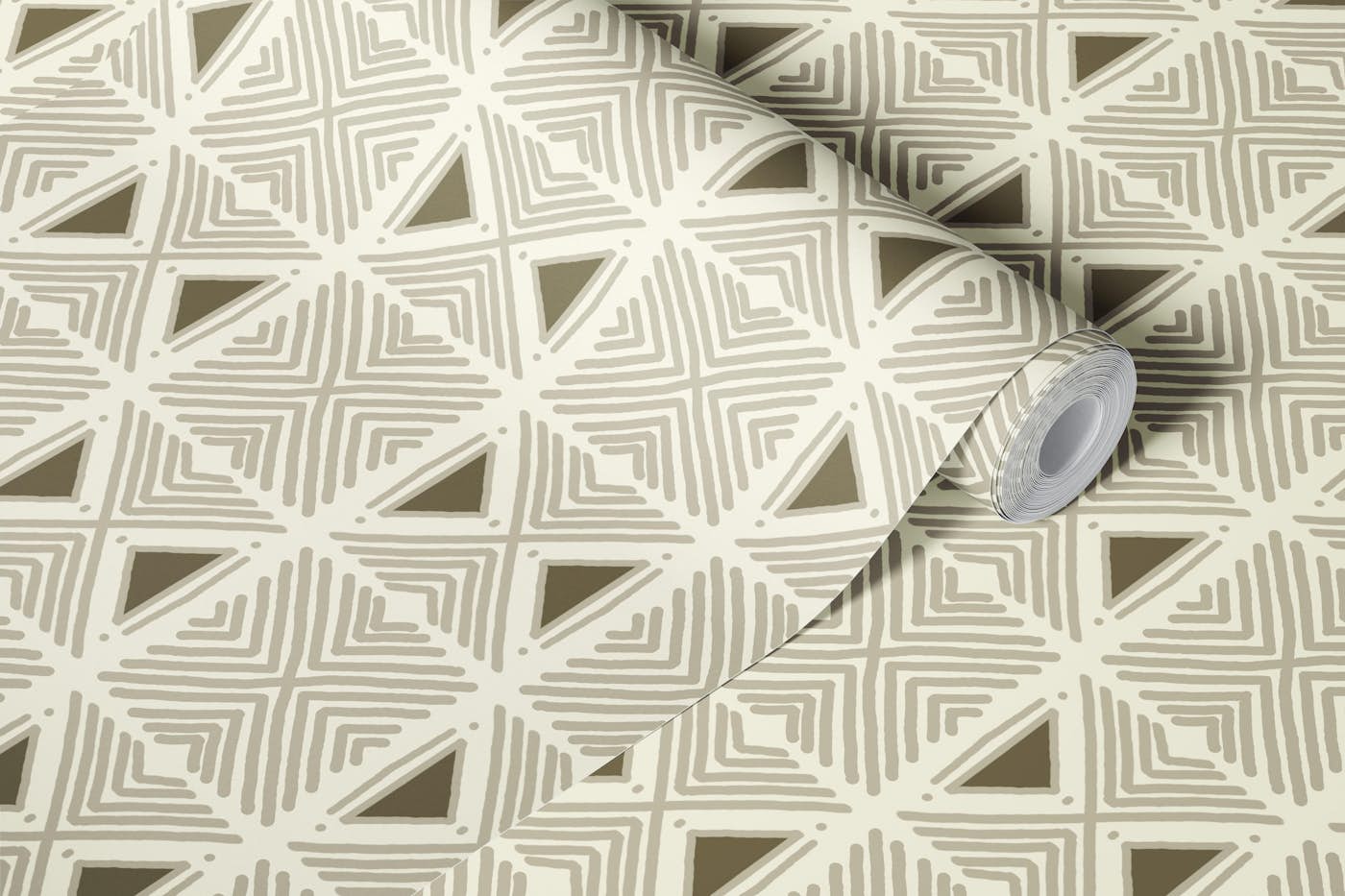 Tribal Neutral Motif wallpaper roll