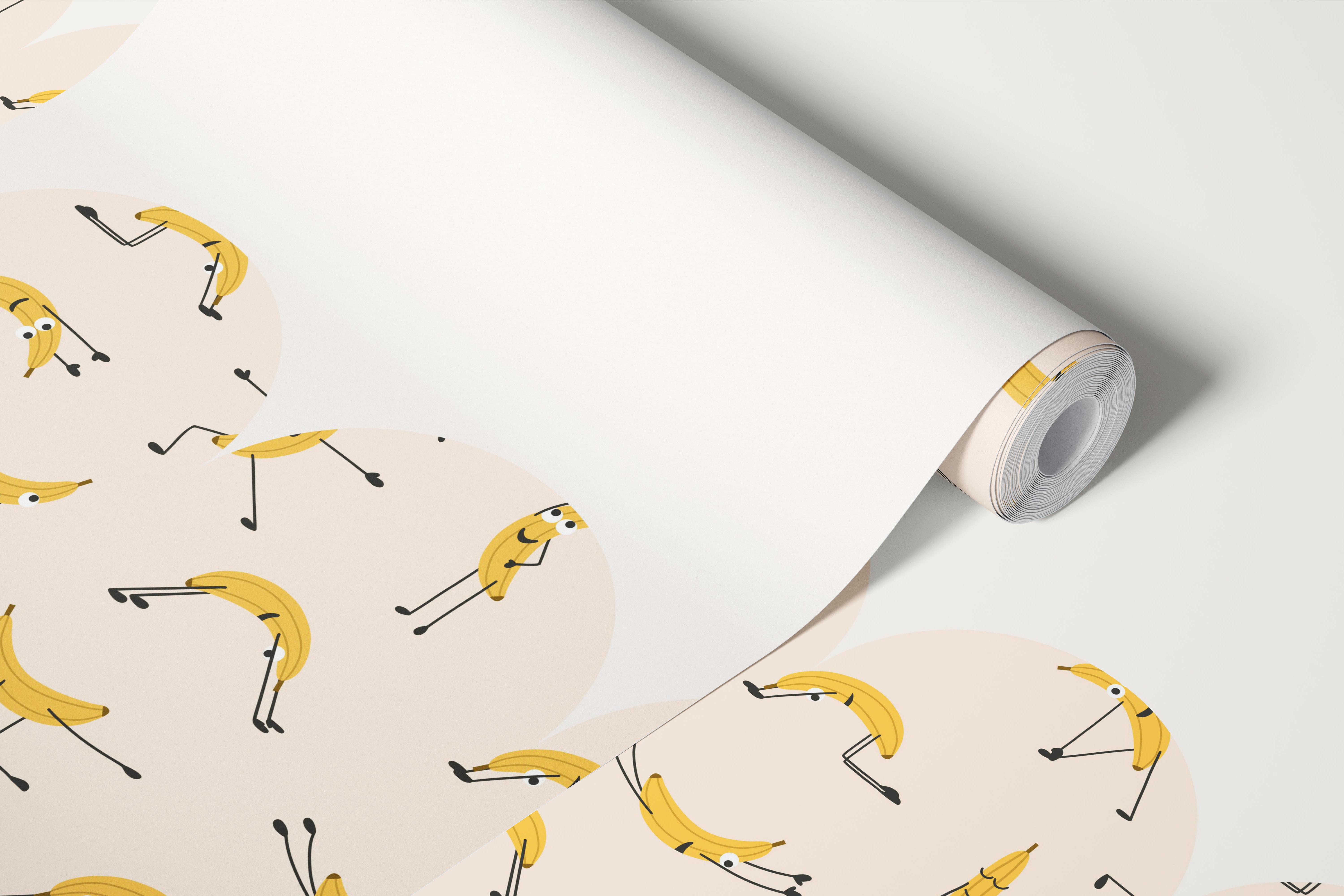 Tapeta Banana Yoga Scallop Half Wall Panel v místnosti