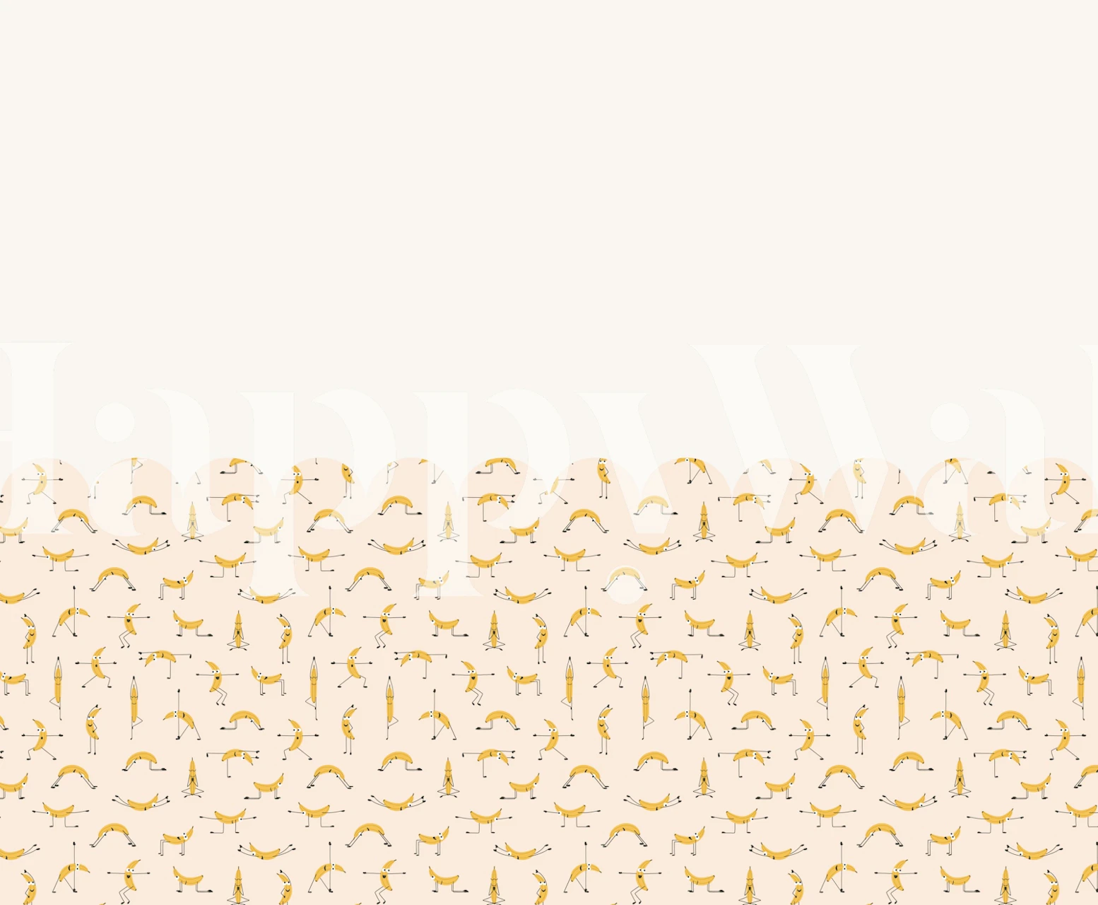 Banana Yoga Scallop Half Wall Panel wallpaper in a room