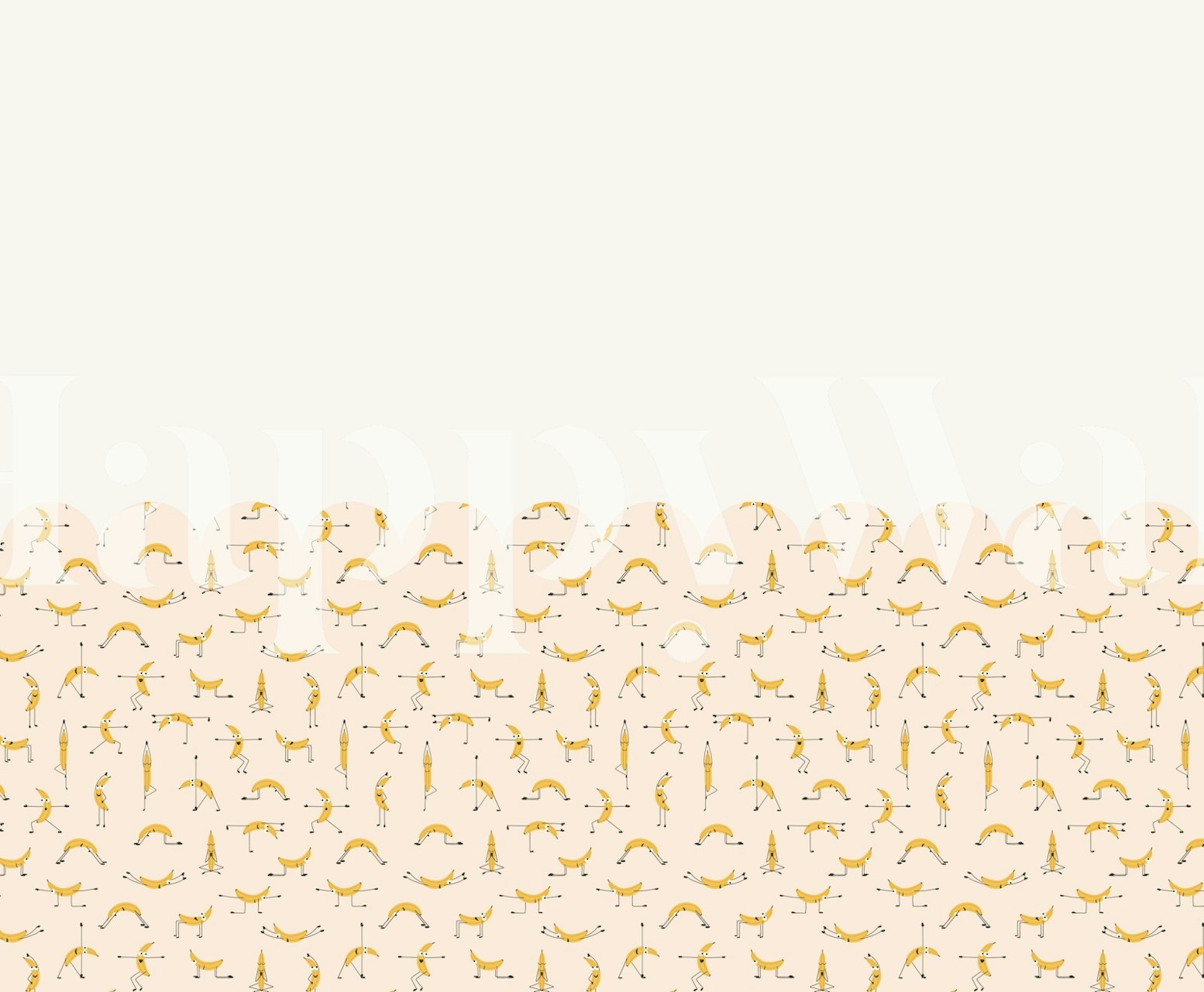 Ταπετσαρία Banana Yoga Scallop Half Wall Panel σε ένα δωμάτιο