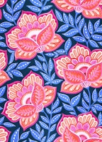 Hot Pink and Cobalt Chalk Chintz Floral Small ταπετσαρία