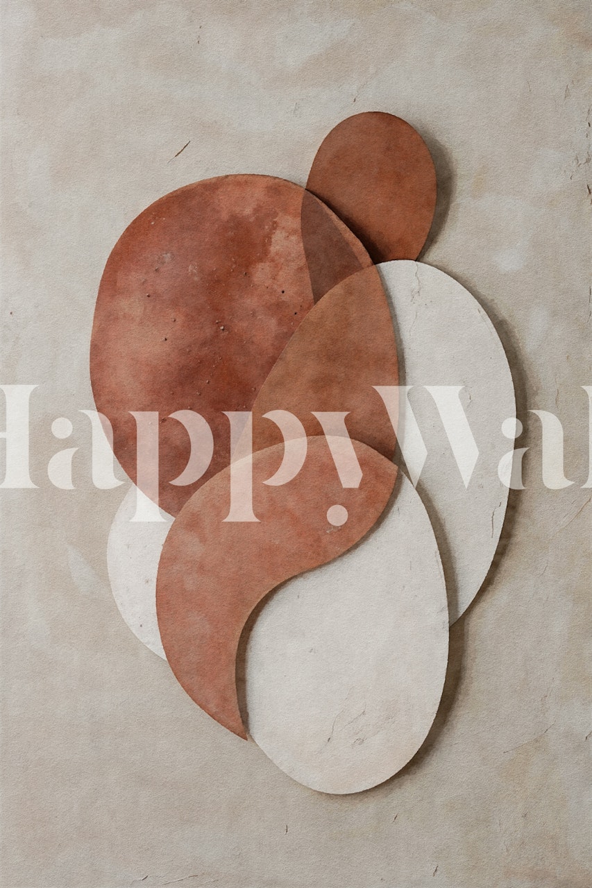 Ταπετσαρία Organic Shapes Japandi σε διαταραχή δωματίου