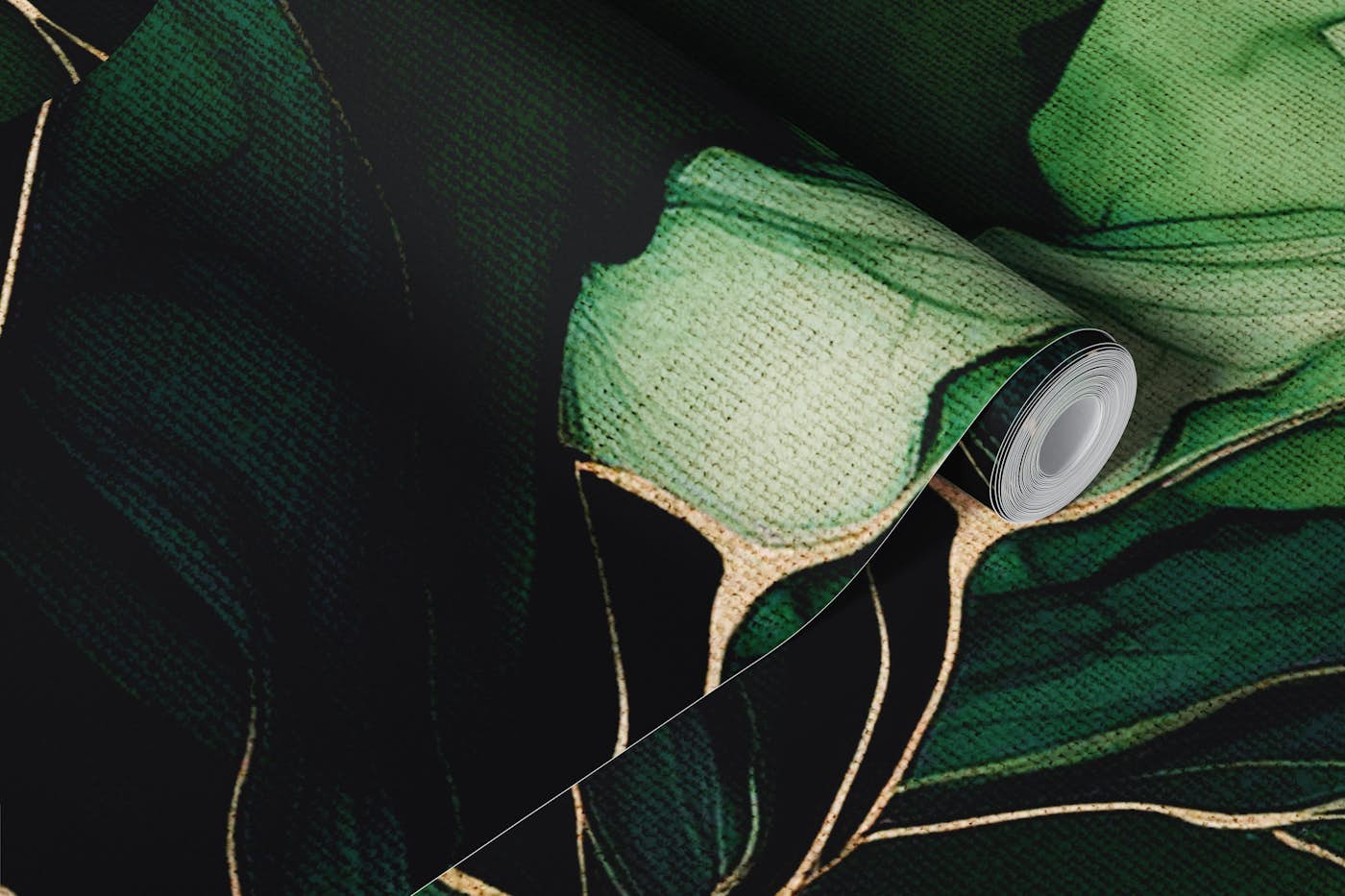 Emerald Green Alcohol Ink Wave wallpaper roll