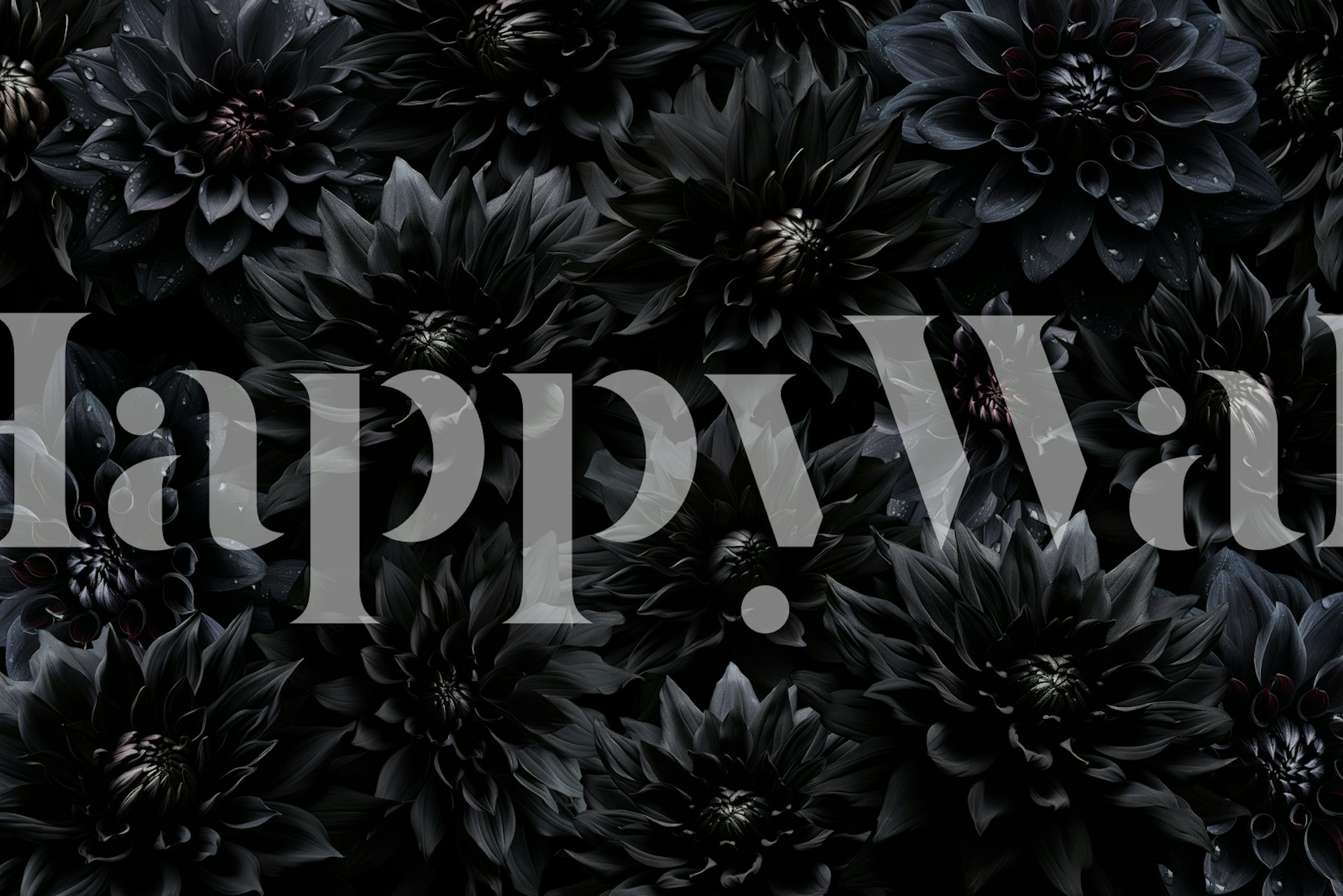 Dark floral wallpaper in a room setting